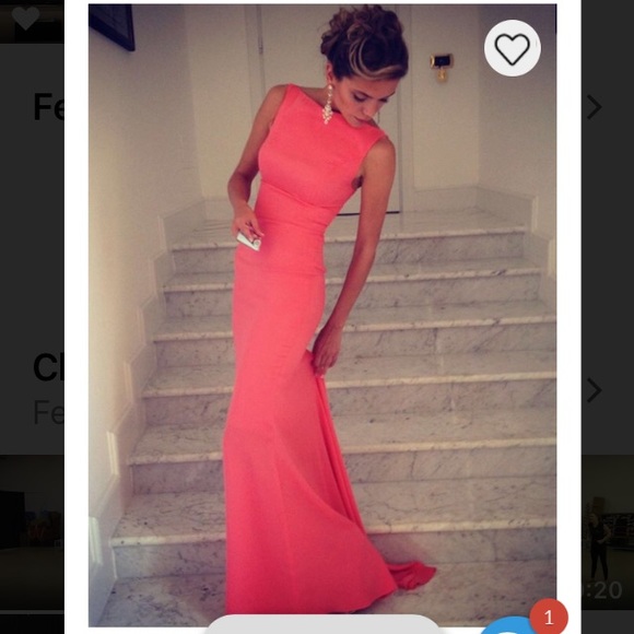 Red Open Back Prom Dress - Picture 2 of 2